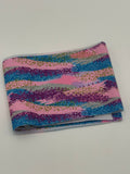 Colorful striped fabric on a white background