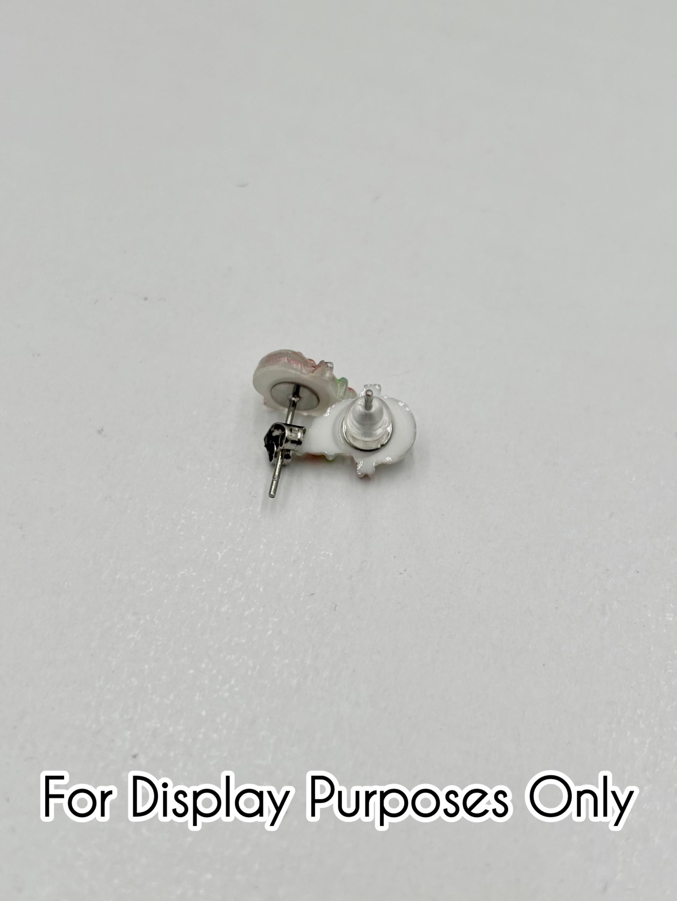 two reindeer shaped earrings with on a white background with text "for display purposes only"